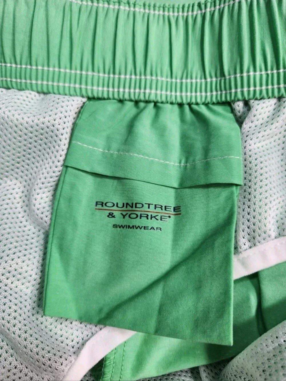 Roundtree & Yorke Mens  Size XL Lime Green  Trunks Lined Swim Shorts NWT 30